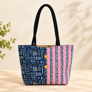 Cotton Handbag With 3 Button